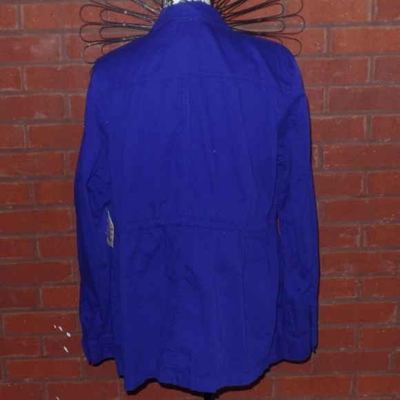 NWT Blue Zip Jacket Blazer Casual Cargo Plus NEW - Picture 4 of 6